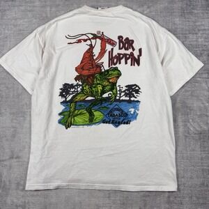 Vtg Tabasco Sportswear Shirt Mens XL White Double Sided Bar Hoppin Hot Sauce